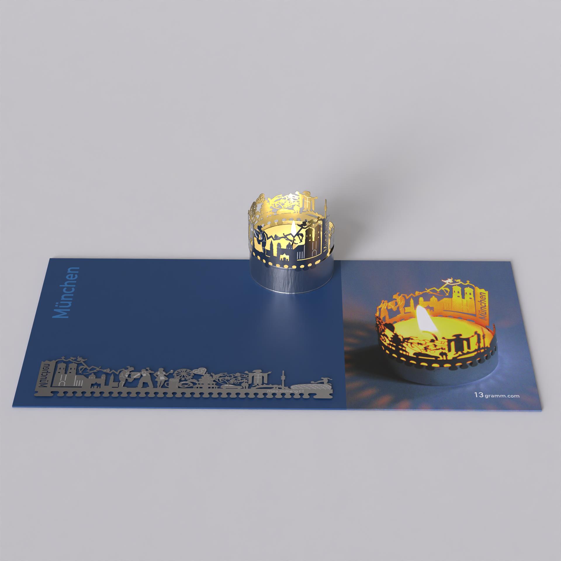 101_Muenchen_Geschenk_Kerze_Souvenir_Postkarte_Schattenspiel_Motivkerze_Hingucker_citynah_Stadtmotive_Trachten_Skyline_Touristen_Andenken_Urlaub_Bayern