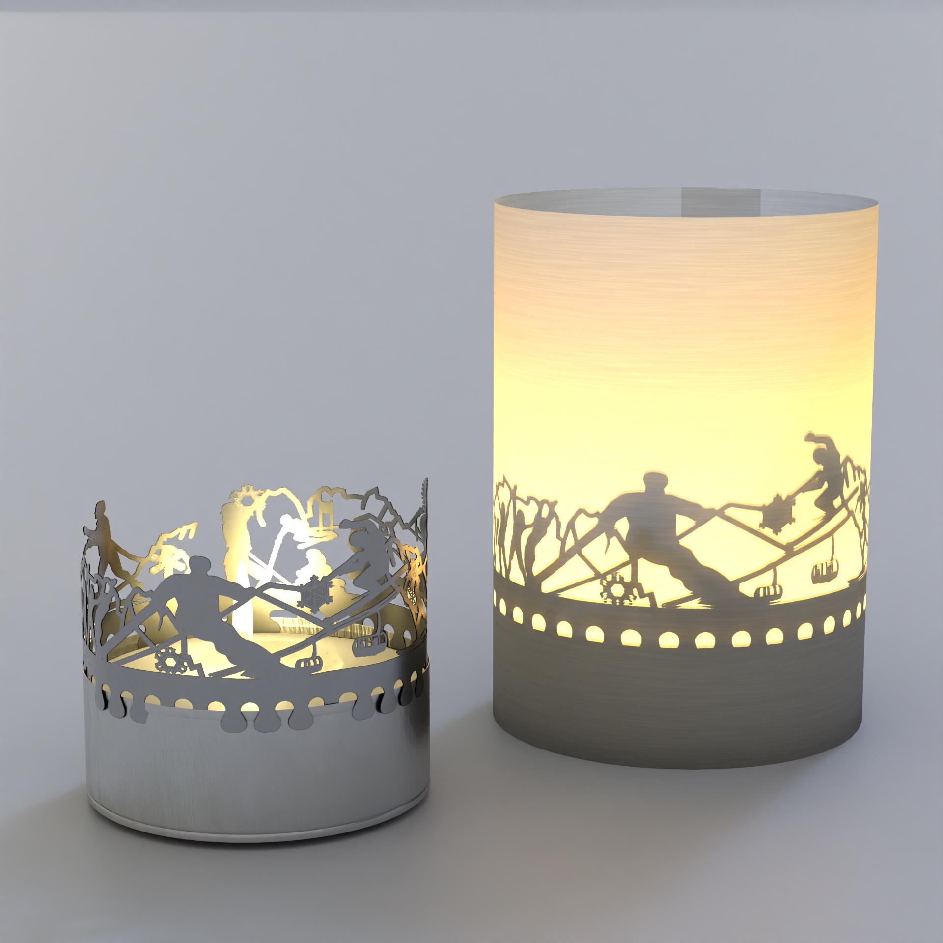 1055_Schattenspiel_Ski_Teelicht_Geschenk_Skifahren_Winterlandschaft_Wintersport_Apres-Ski_Schnee_Berge_Piste_Huette_Motivkerze_Skiurlaub_Skier_Skigebiet