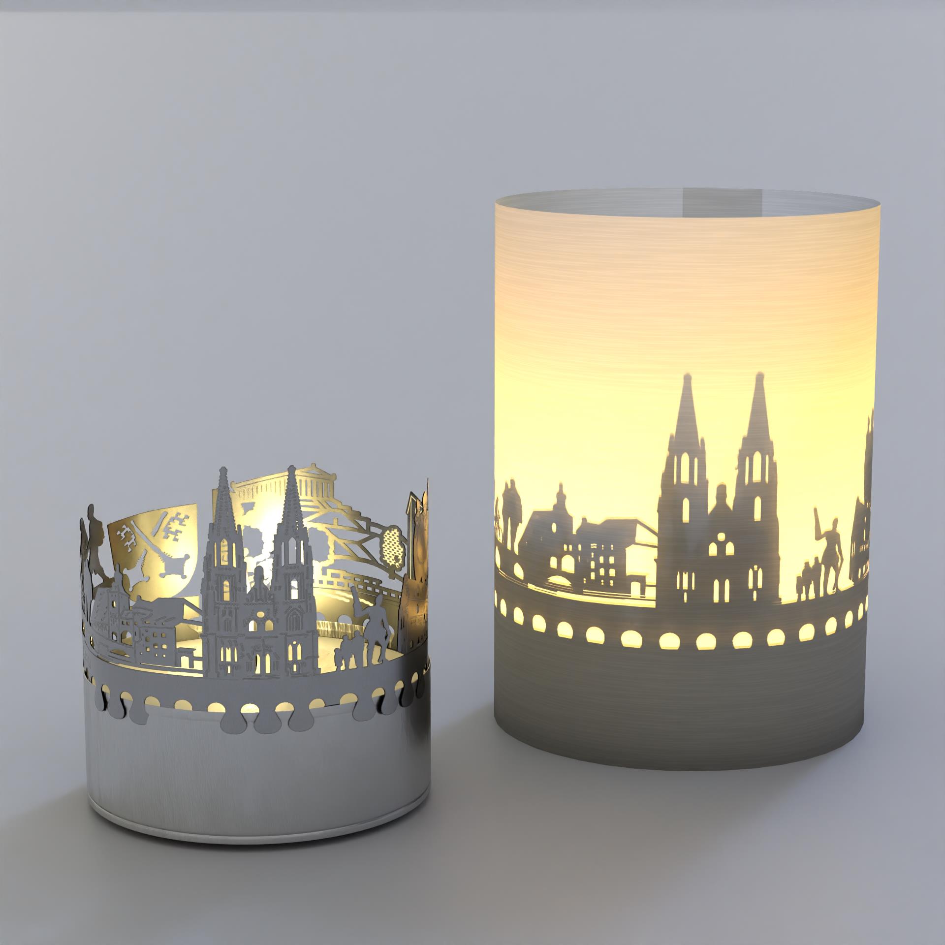 1122_Regensburg_Regensburg-Motivkerze_Schattenspiel_Skyline_Postkarte_Dom-St_Peter_Salzstadel_Steinerne-Bruecke_Gedenkstaette-Walhalla_Donau_Altes-Rathaus