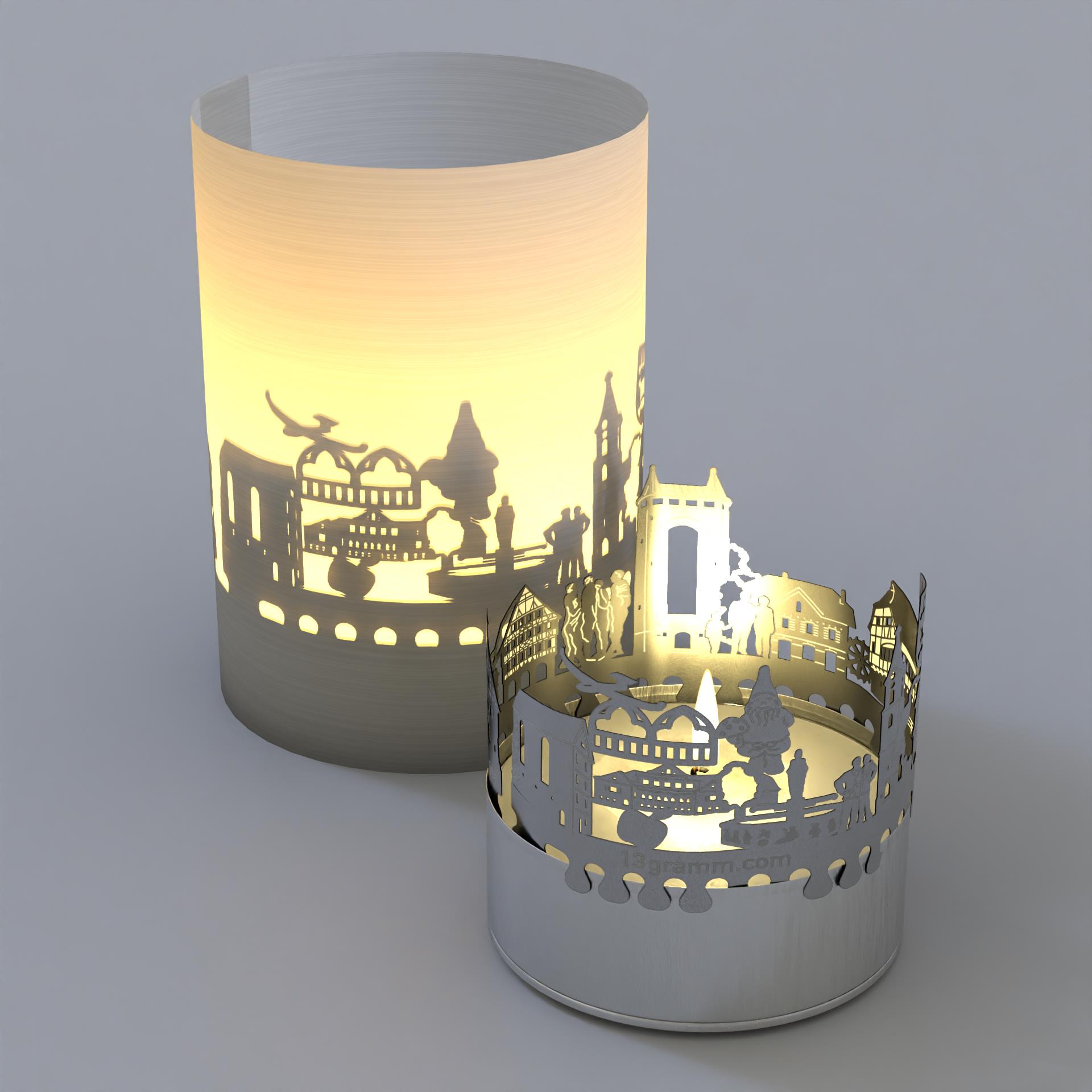 1130_Pfullingen_Schattenspiel_Skyline_Souvenir_Stimmungslicht_Stadtansicht_Teelicht-Windlicht_Pfullinger-Motive_Marktbrunnen_Martinskirche_Pfulben_Sprechgitter