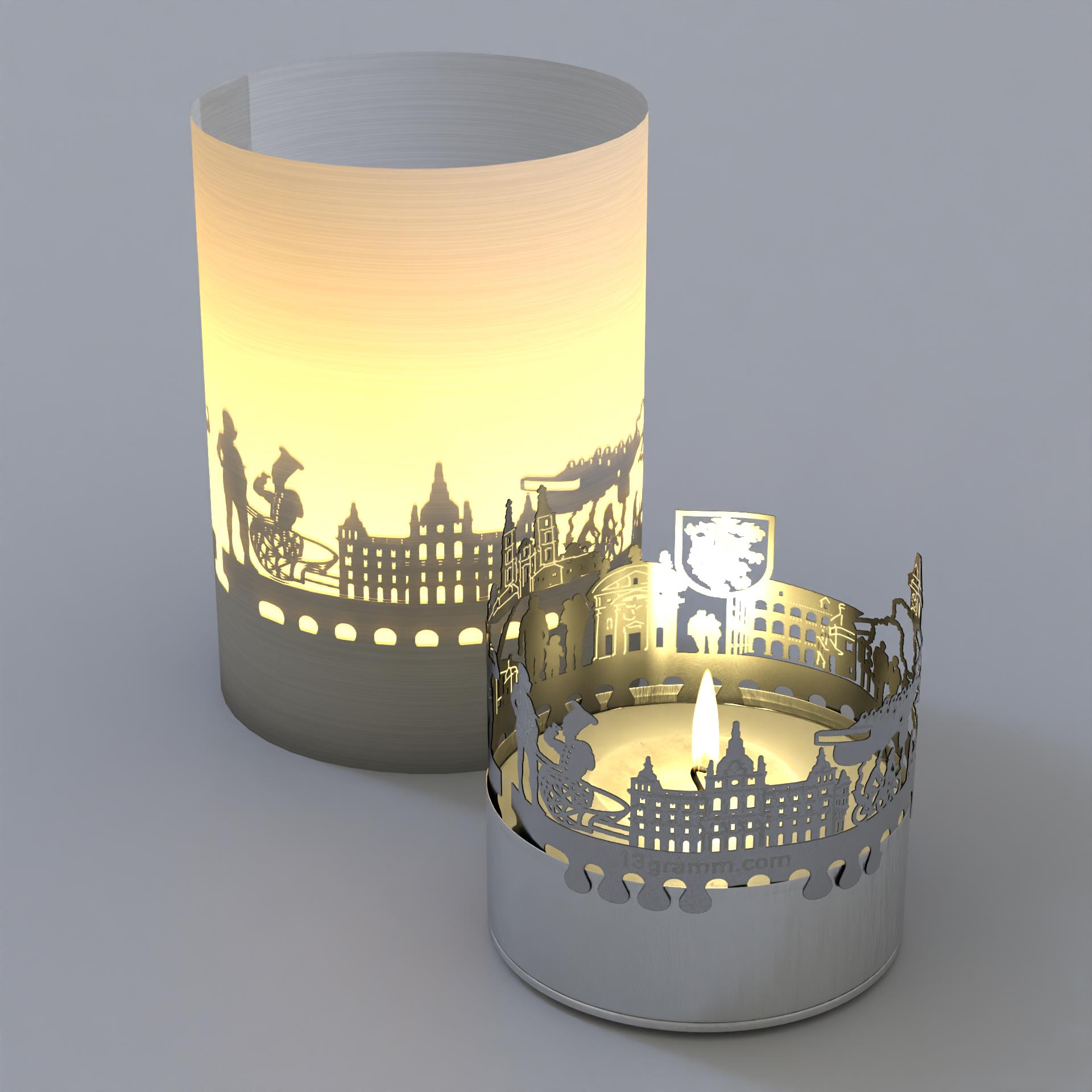 1151_Motivkerze_Graz_Schattenspiel_Skyline_Geschenkidee_Souvenir_Mitbringsel_Graz-Sehenswuerdigkeiten_Landeszeughaus_Murinsel_Kunsthaus-Graz_Schlossberg_Uhrturm