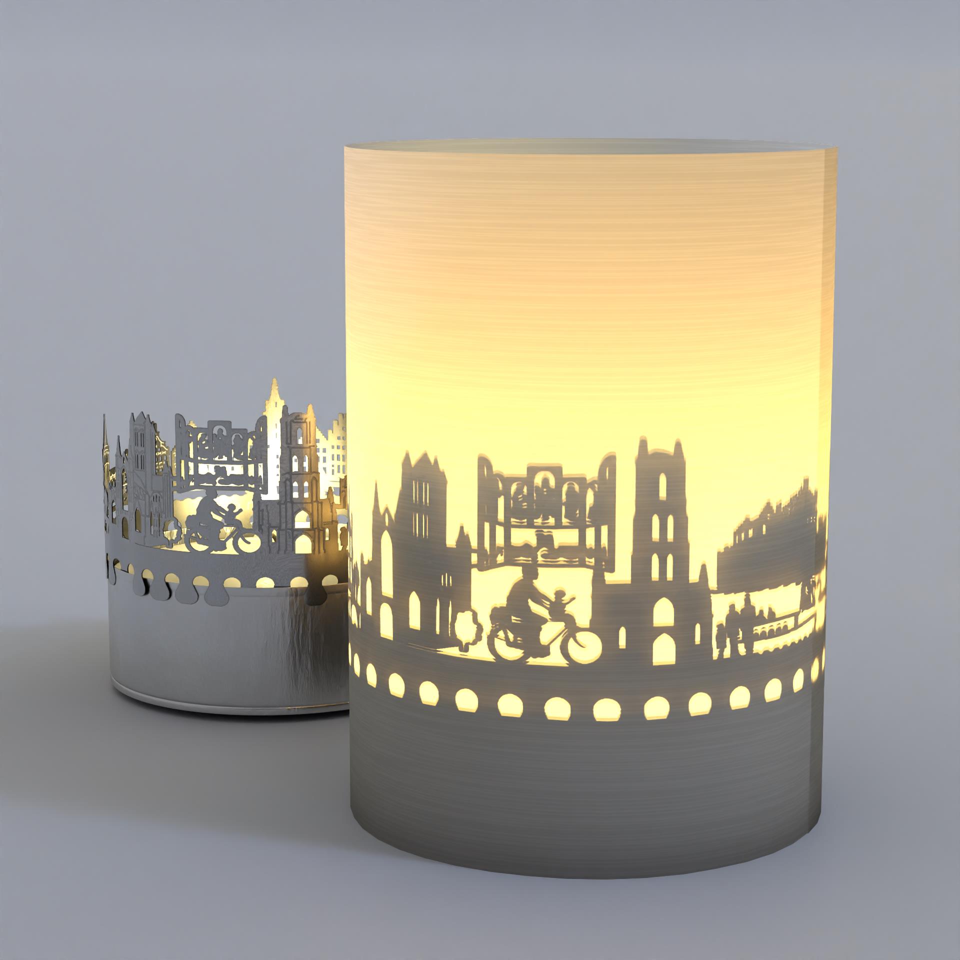 1179_Gent_Sightseeing_Souvenir_Kerze_Skyline_Schattenspiel_City-Trip_Vlag-von-Gent_Korenlei_Graslei_Sint-Niklaaskerk_Het-Lam-Gods_Sint-Baafs-kathedraal_Gravensteen