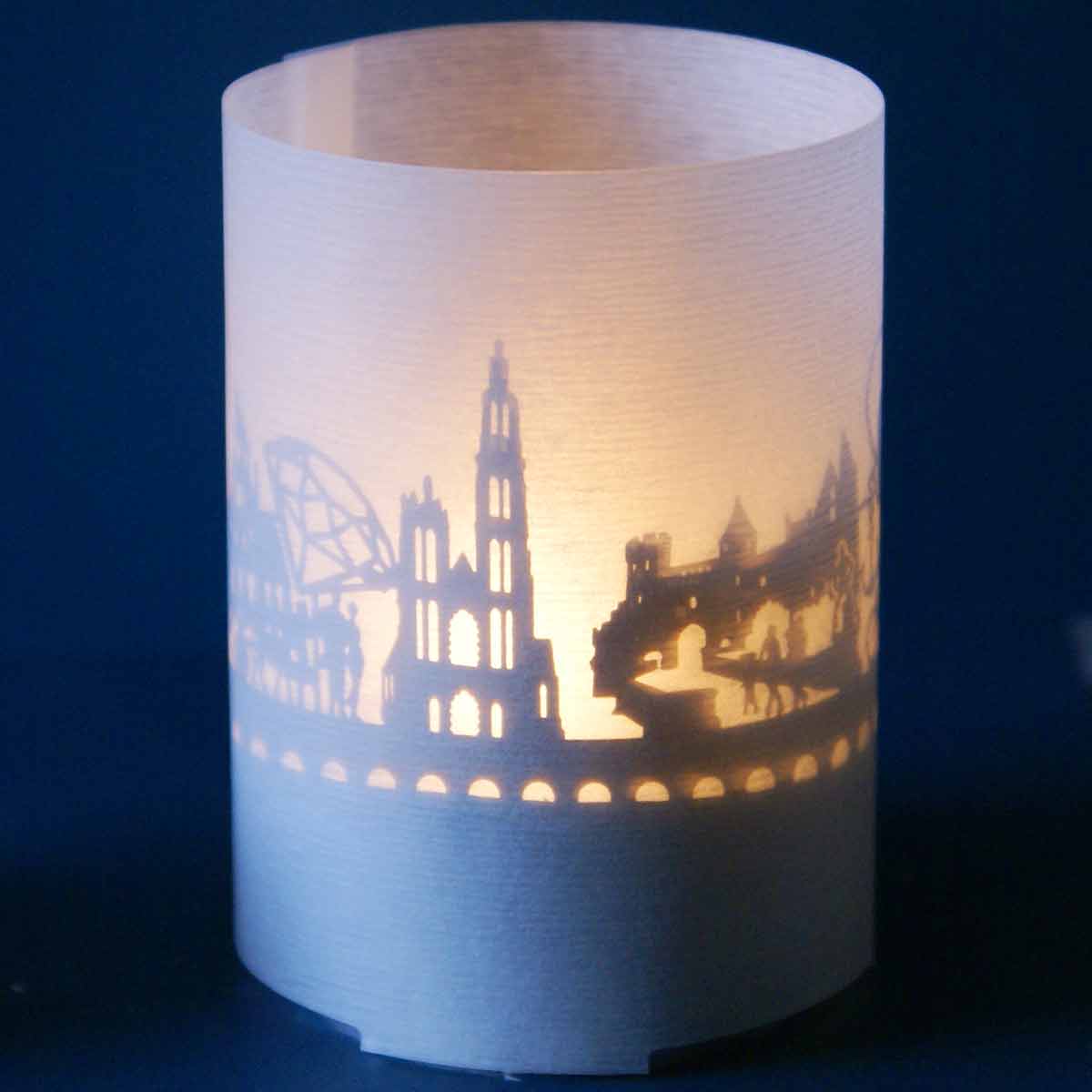 1181_Antwerpen_Motivkerze_Schattenspiel_Teelicht-Windlicht_Skyline_Sehenswuerdigkeiten_Andenken_Postkarte_Mitbringsel_Geschenk_Rubens_Grote-Markt_Het-Steen