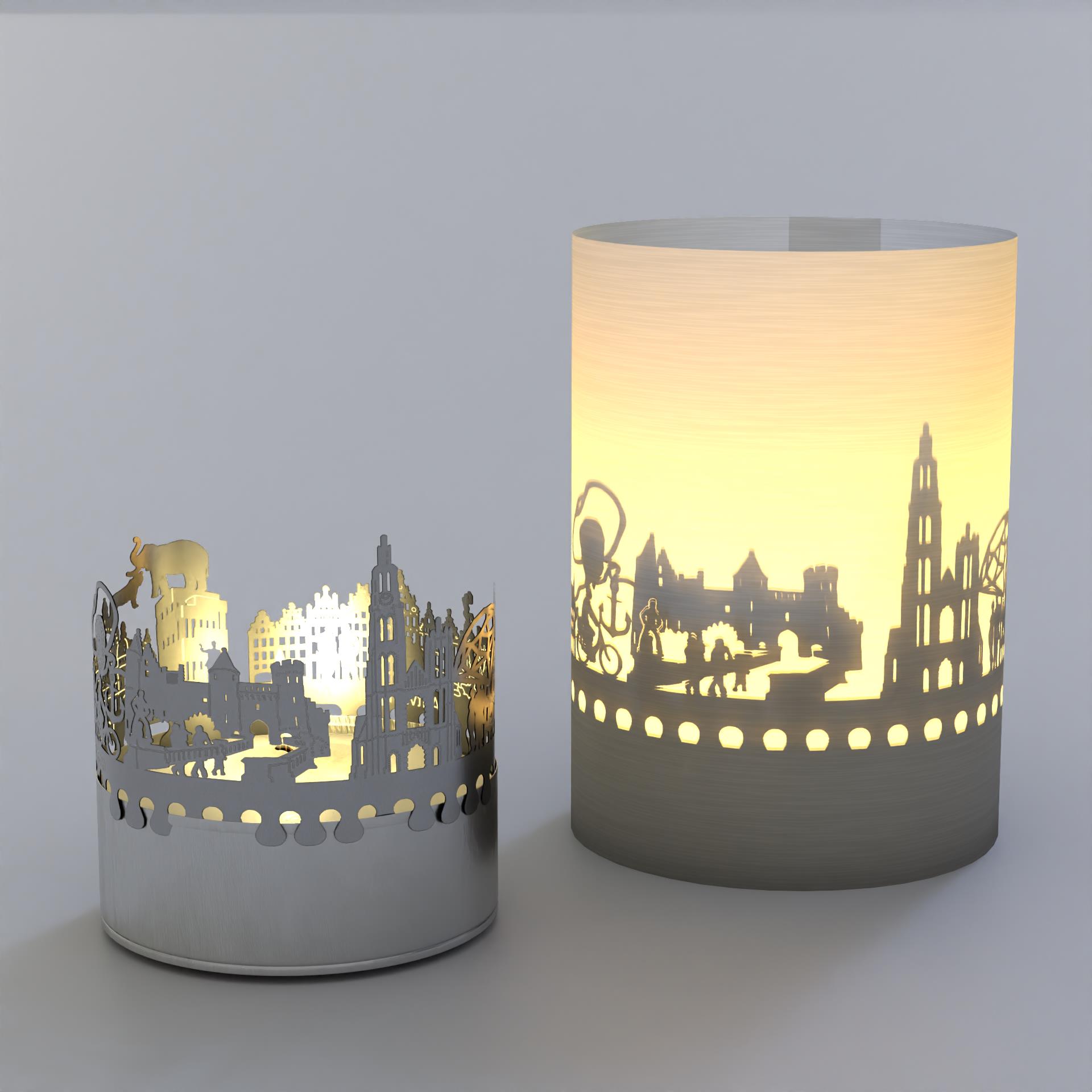 1181_Antwerpen_Skyline_Teelicht_Windlicht_Schattenspiel_Postkarte_Souvenir_Geschenk_Stimmungslicht_Rubens_Central-Station_Het-Steen_Gildehuizen_Grote-Markt