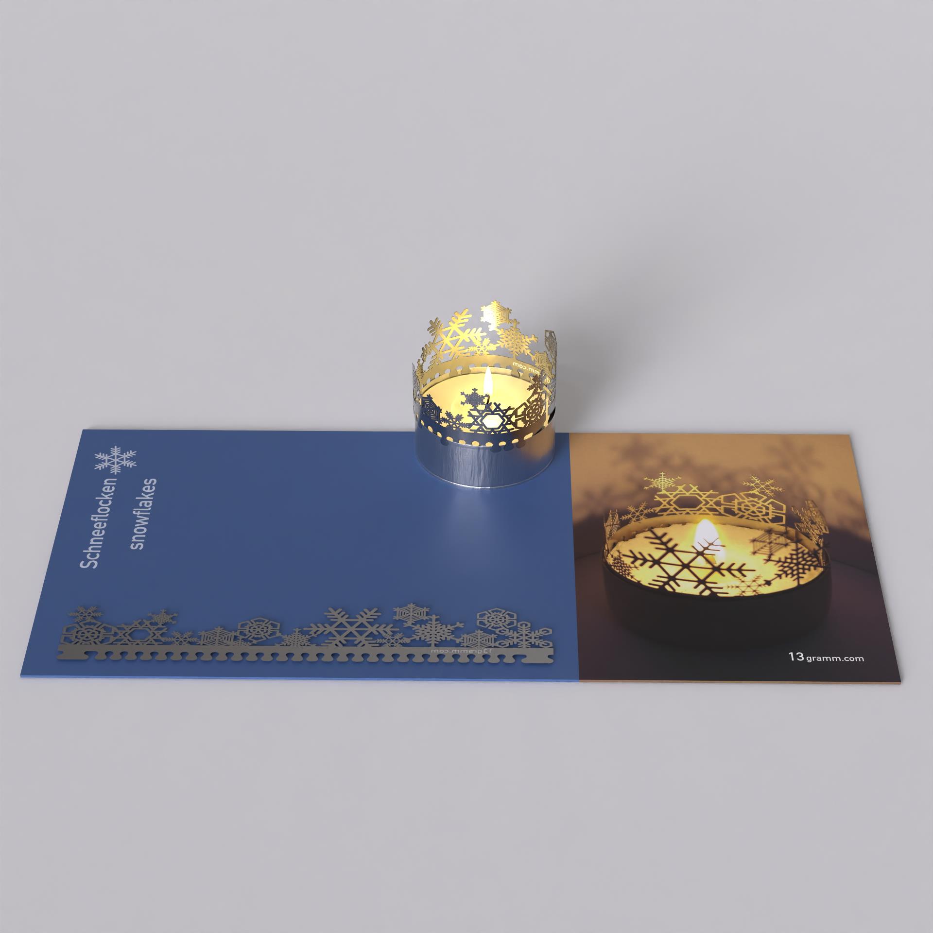 11_Schneeflocken_Winterstimmung_Teelicht_Motivkerze_Schattenspiel_Atmosphaere_gemuetlich_Wohnaccessoire_Dekoration_Eiskristalle_Eisblumen_Postkarte_Winterzauber