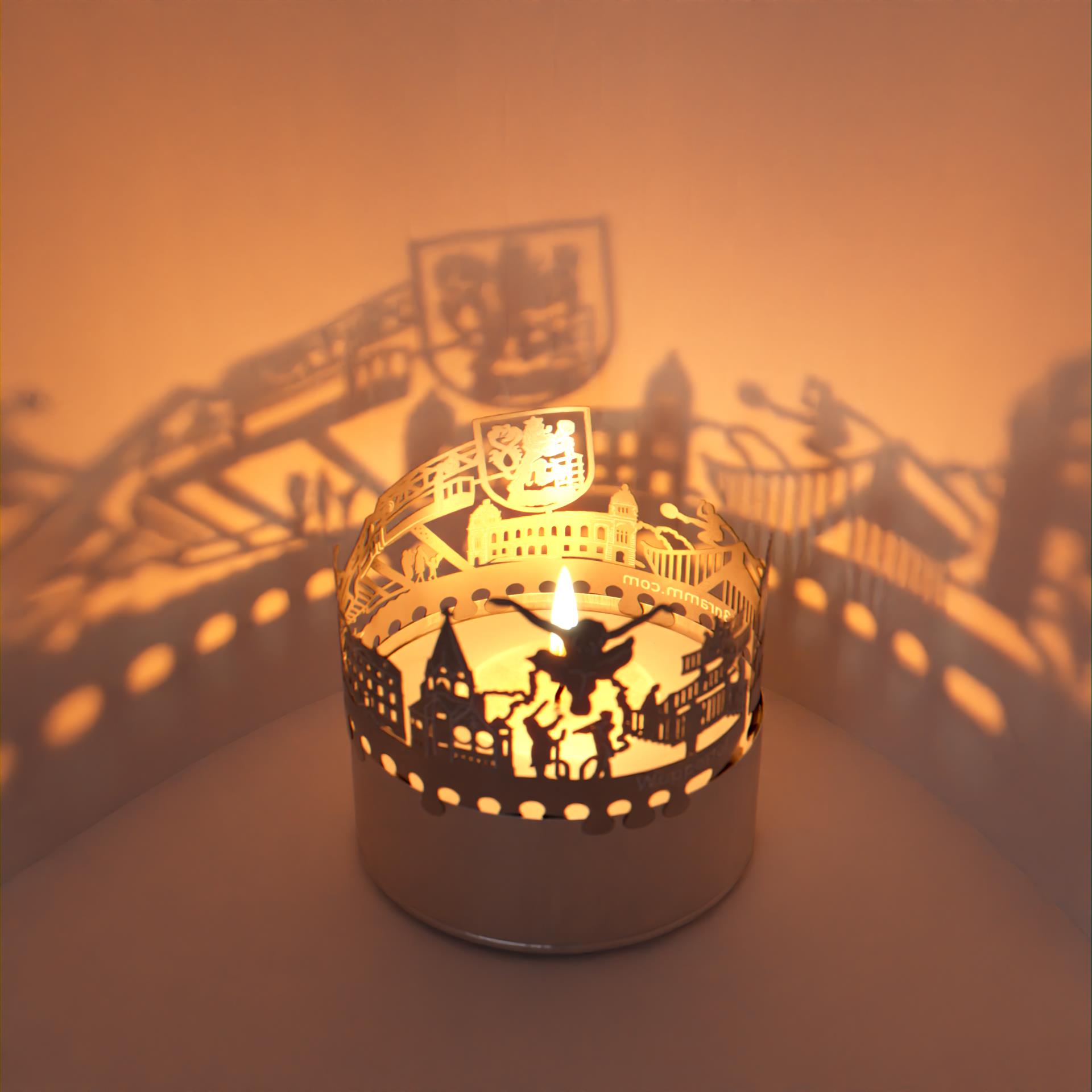 120_Wuppertal_Schattenprojektion_Teelicht-Windlicht_Motivkerze_Stimmungslicht_Souvenir_Wahrzeichen_Skyline_Schwimmoper_Friedhofskirche_Handball_Musik_Postkarte