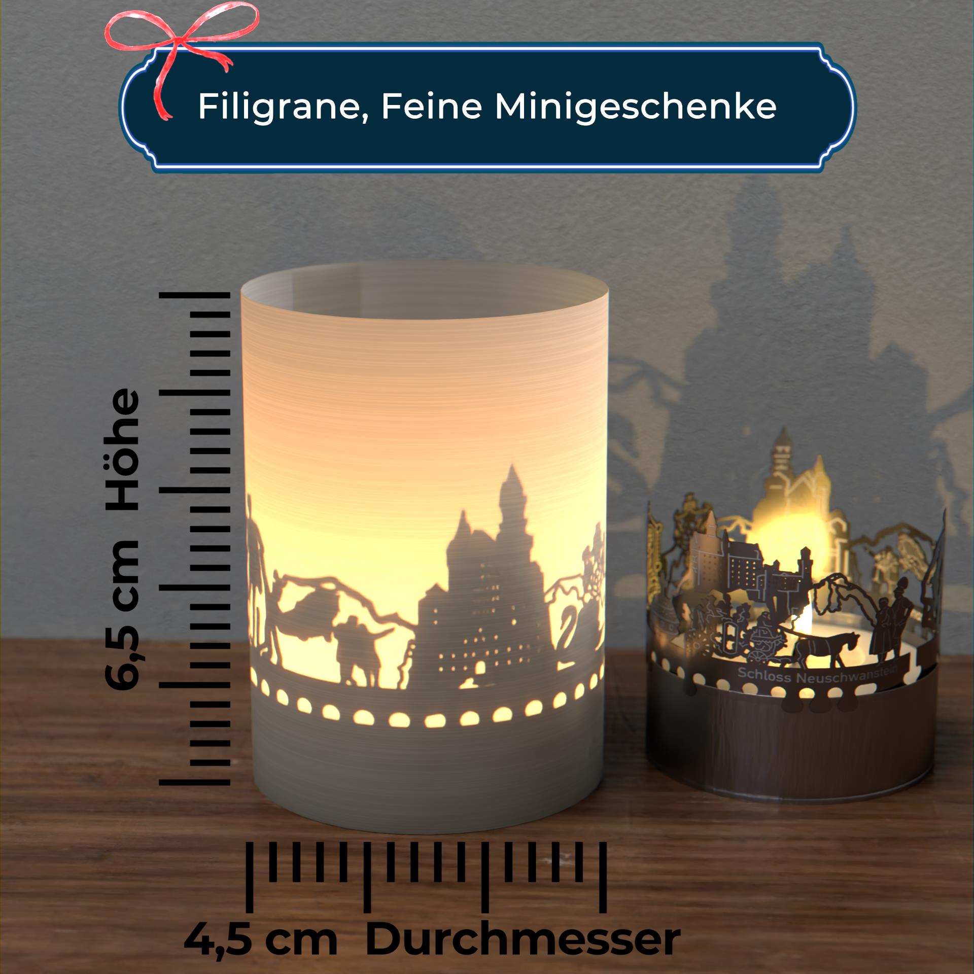 1236_Neuschwanstein_Teelicht-Windlicht_Schattenspiel_Geschenk_Postkarte_Koenig-Ludwig-II_Fluesse-im-Allgaeu_Poellatschlucht_Marienbruecke_Schwaene_Kutschen