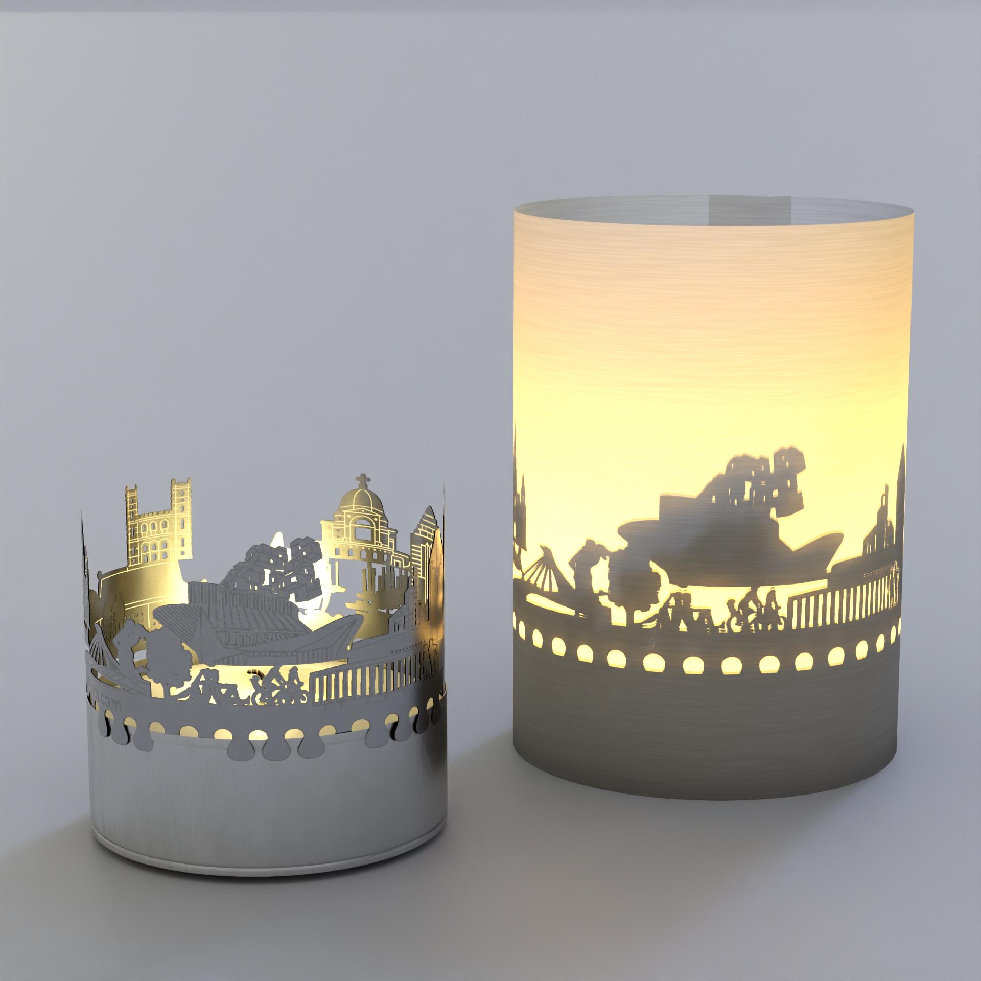 1371_Motivkerze_Stadtbild_Montrealer-Sehenswuerdigkeiten_City-Light_Schattenspiel_Souvenir_Montreal_Kirche_Museum_Casino_Wohnzimmerdeko_Postkarte_Nachtlicht