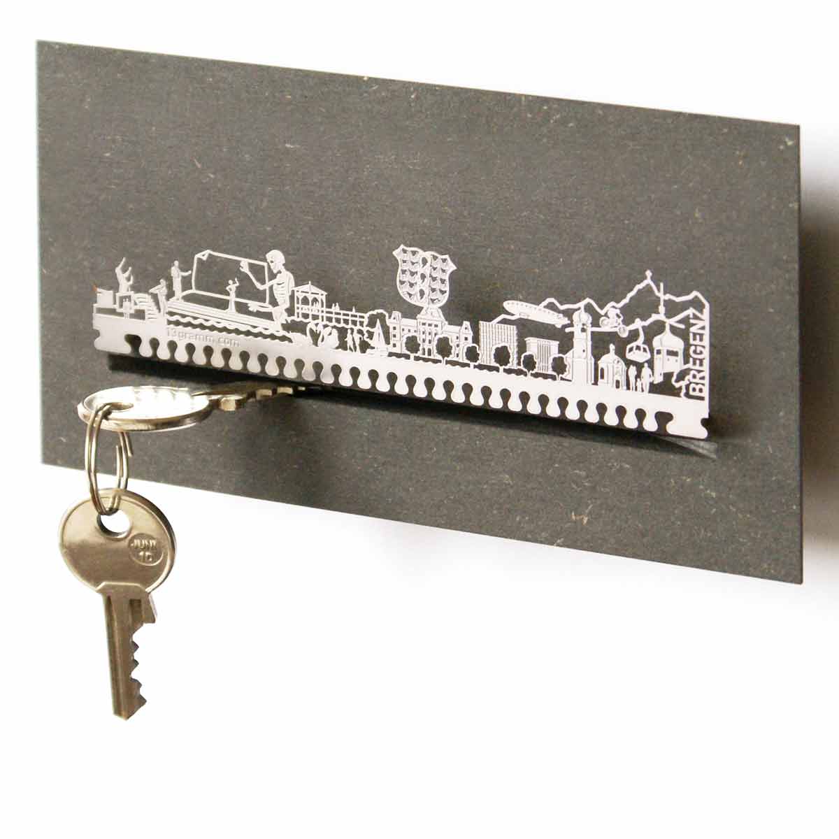 2149_Bregenz-Skyline_Schluesselbrett_Wohnungs-Accessoire_Sehenswuerdigkeiten_Schluesselaufbewahrung_Kunsthaus_Segeln_Bodensee_Schlagworte_edel_Geschenk_Souvenir