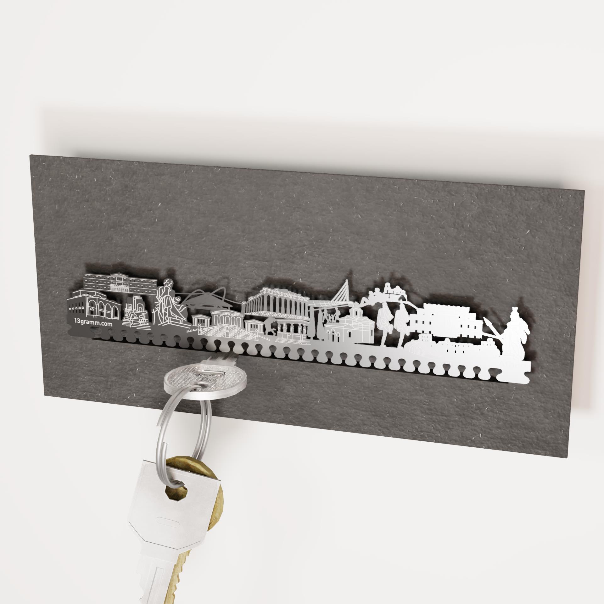 2404_Athens-Schluesselbrett_edles-Design_Geschenkidee_Souvenir_Monastiraki-Platz_Parthenon_Karyatiden_Akropolis_Philopappos-Huegel_stilvolle-Aufbewahrung