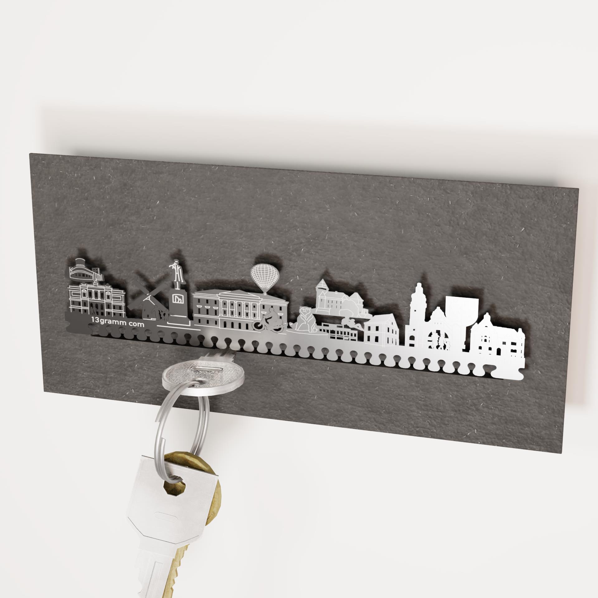 2442_Wohnaccessoire-Krefeld-Palais-von-der-Leyen_individuelles-Geschenk_Krefeld-Highlights_Schluesselaufhaengung_Museum_Stadtkirche_Vintage-Optik_Krefeld-Skyline