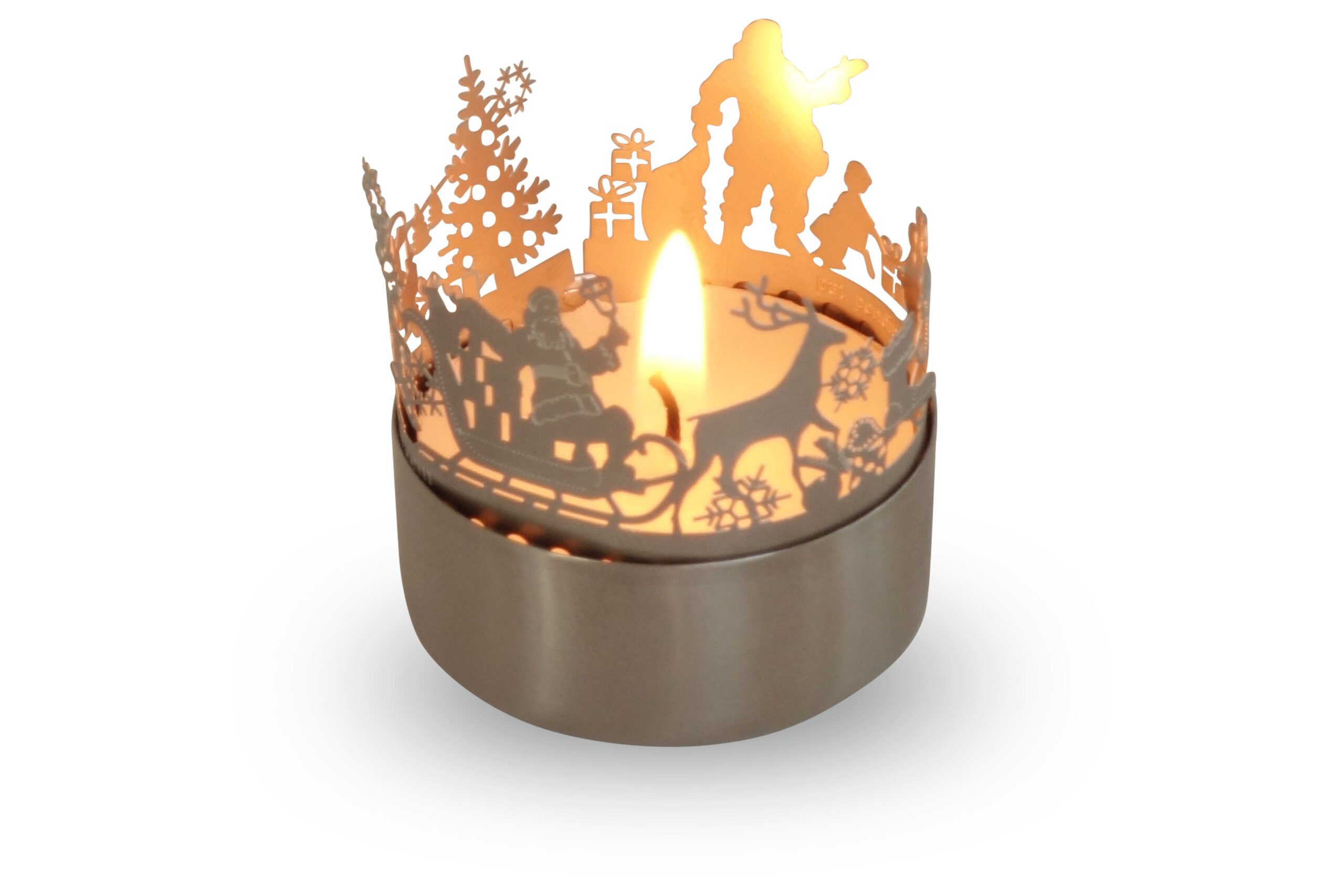 284_Santa-Claus_Geschenk_Kerze_Weihnachtsdeko_Stimmungslicht_Wohnaccessoire_Teelicht-Windlicht_Schattenspiel_Wintermotiv_Muetze_Bart_Rentiere_Schlitten_Postkarte_1