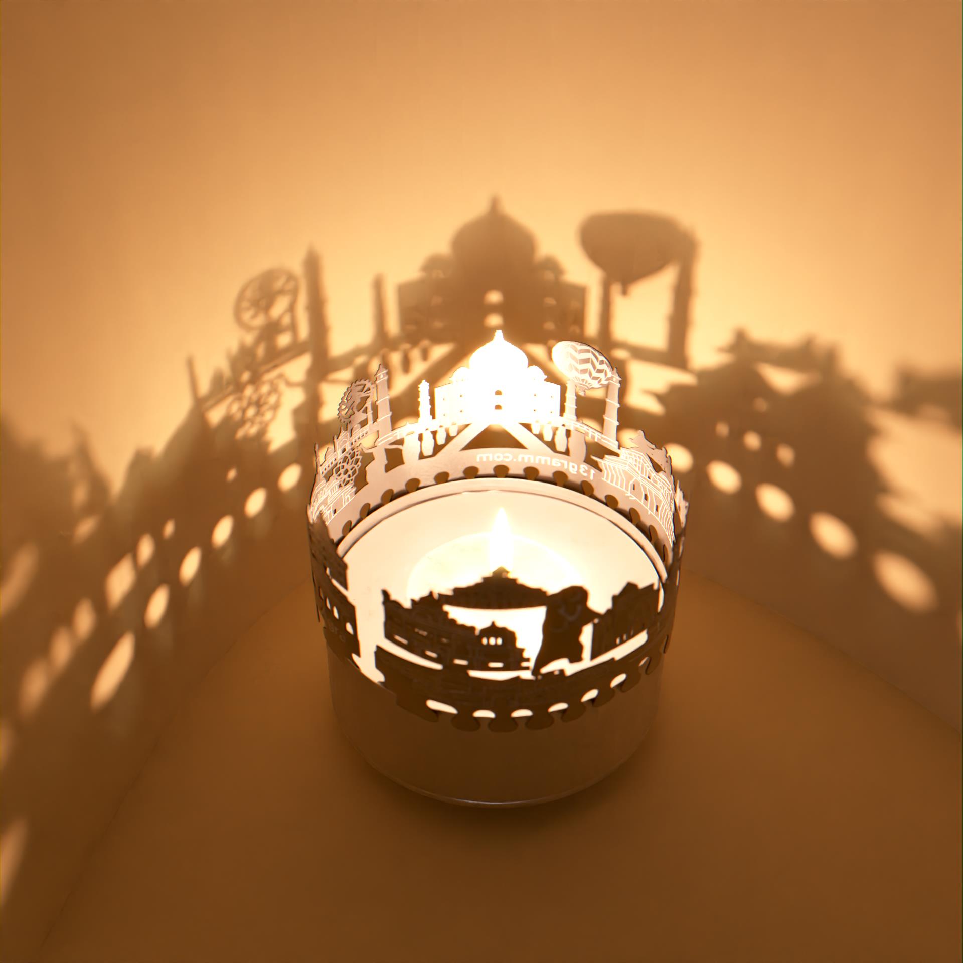 408_Agra_Rotes-Fort_Jama-Masjid_Schattenspiel_Motivkerze_Souvenir_Skyline_Touristen_Taj-Mahal_Atmosphaerisches-Licht_Geschenkidee_Sehenswuerdigkeiten_Mitbringsel