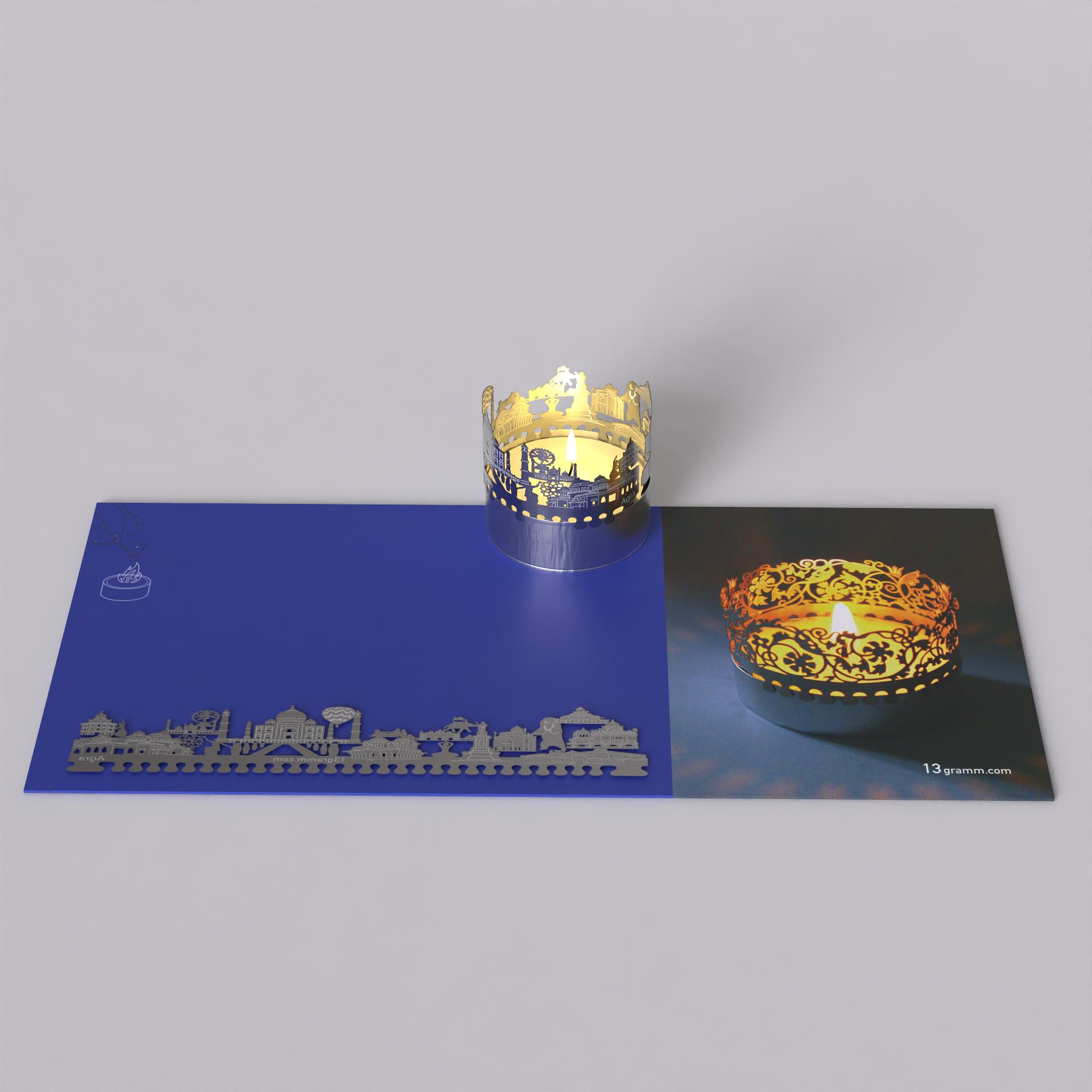 408_Agra_Stimmungslicht_Motivkerze_Skyline_Souvenir_Schattenspiel_Postkarte_Rotes-Fort_Taj-Mahal_Touristen_Geschenkidee_Sehenswuerdigkeiten_City-Light