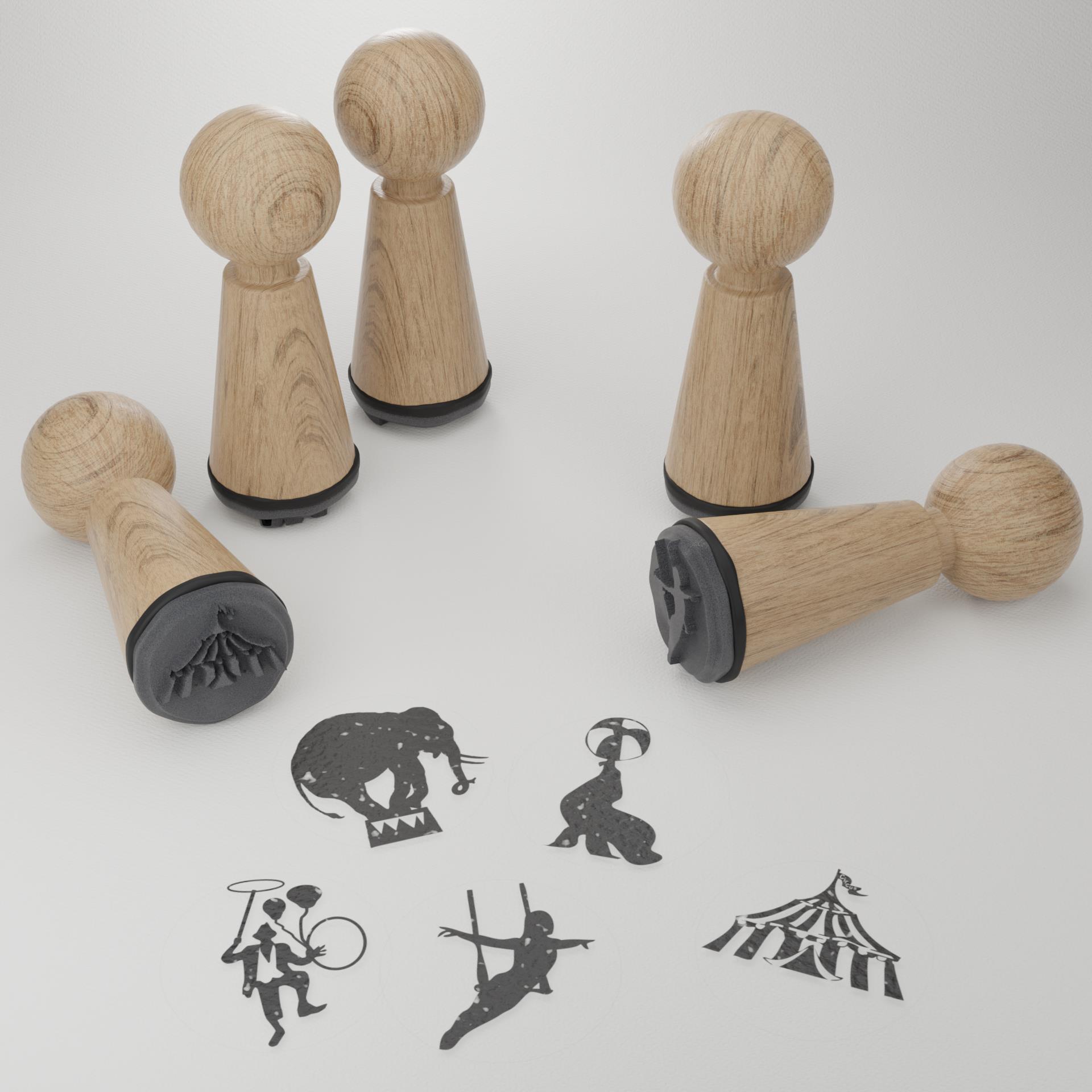 9046_Zirkus_Stempelset_Kinder_Zirkuszelt_Zirkusclown_Zirkusakrobatik_Stempeln_Kreativitaet_Bastelprojekt_Handgemacht_Zirkusshow_Zirkusjongleur_Zirkuszauberer