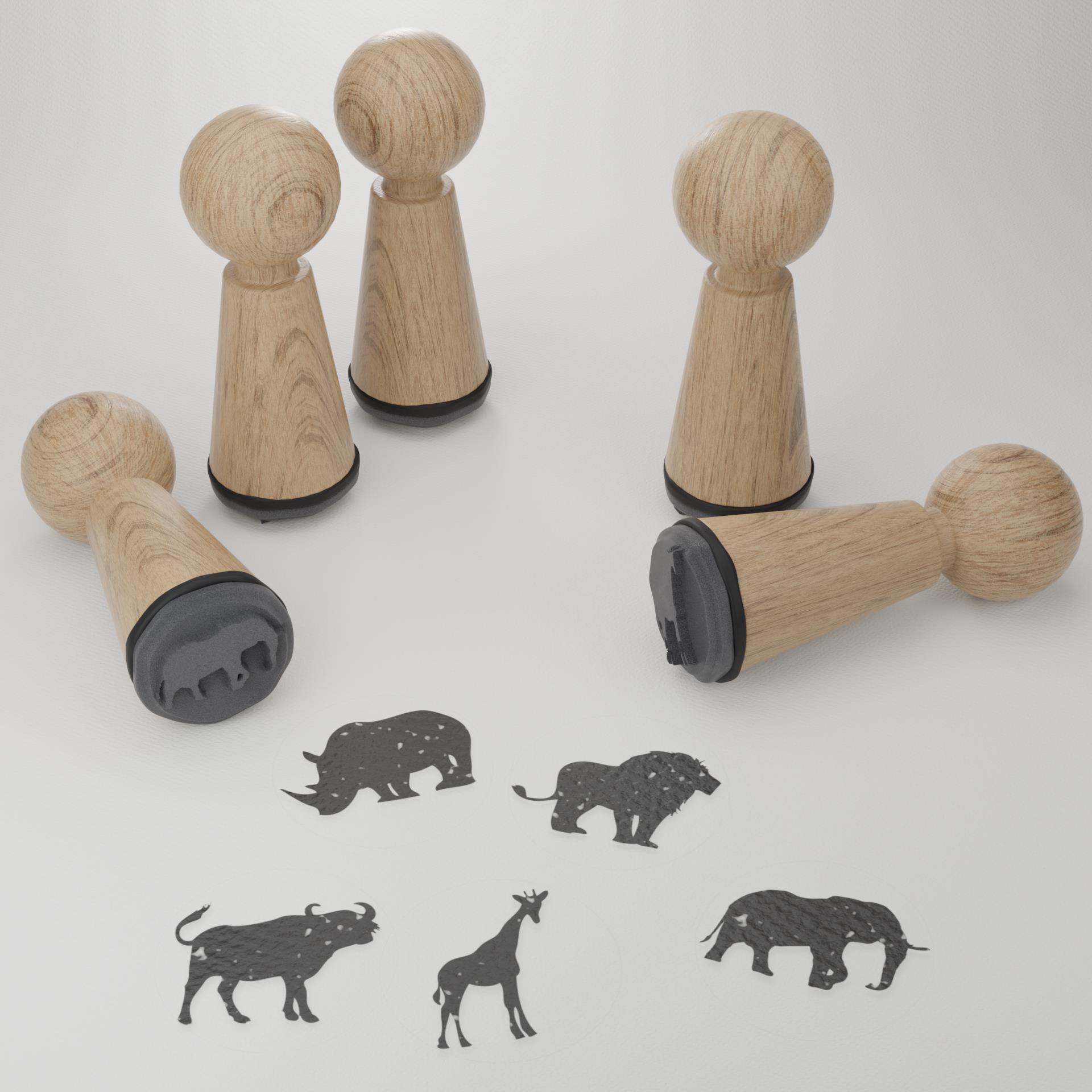 9049_Stempelset_Safari_Tiermotive_Dschungel_Tierliebhaber_Tiere_Basteln_Spass_Kreatives-Geschenk_Loewe_Elefant_Giraffe_Zebra_Nashorn_Kinder_Geburtstagsgeschenk