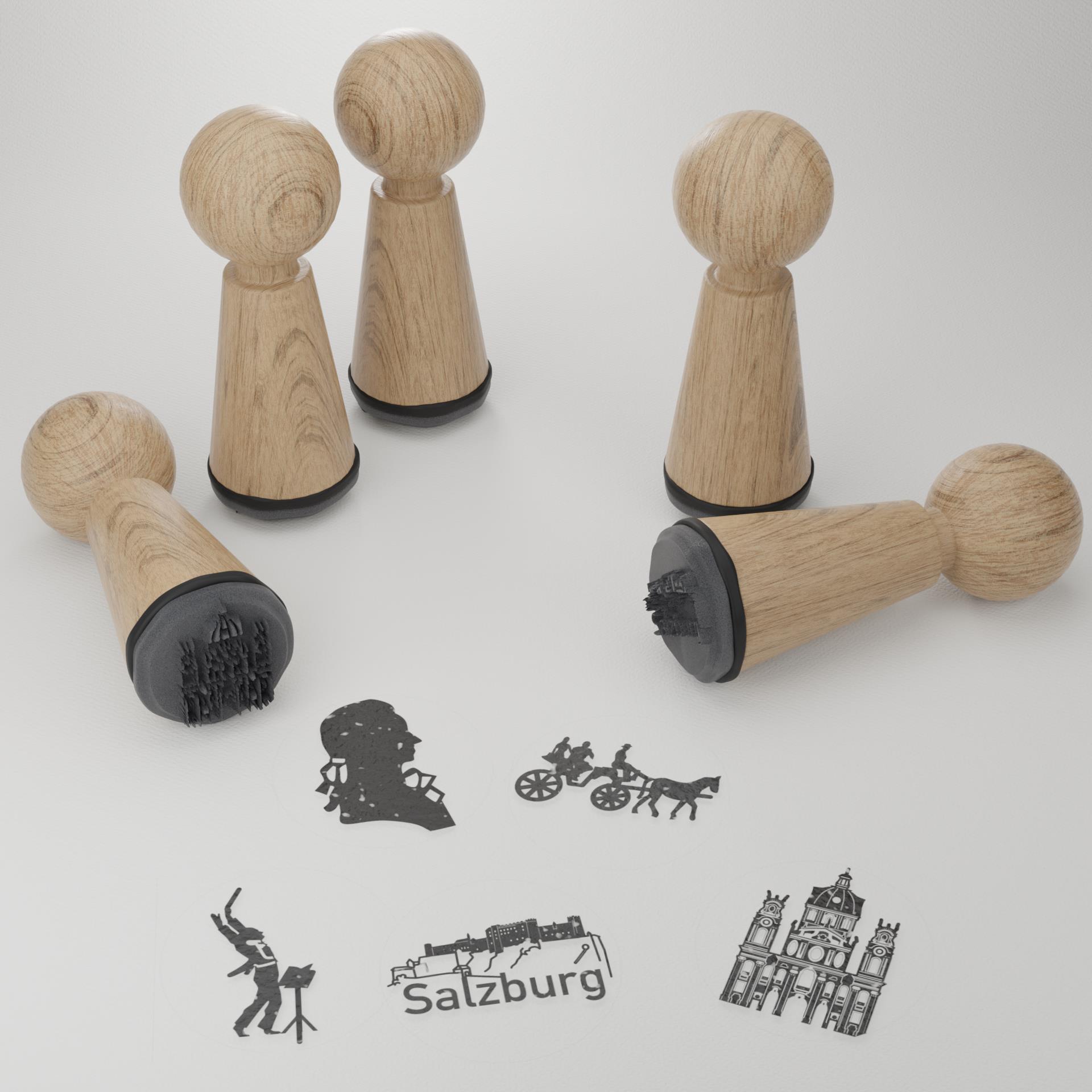 9103_Salzburg_Stempel_Bastelarbeiten_Stadtansichten_Geschenkidee_selbstgemacht_Kuenstlerbedarf_Bastelset_Nonnberg_Mozarts-Geburtshaus_Stiegl-Brauwelt