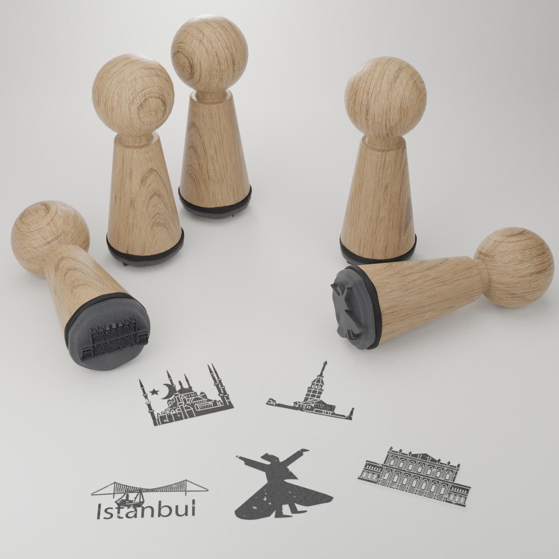 9296_Istanbul-Silhouette_Stadtansichten_Stempel-Tafel_Istanbul-Kalligraphie_tuerkische-Musikinstrumente_Gewuerzmarkt_Bosporus-Bootstour_Blaue-Moschee-Stanzform